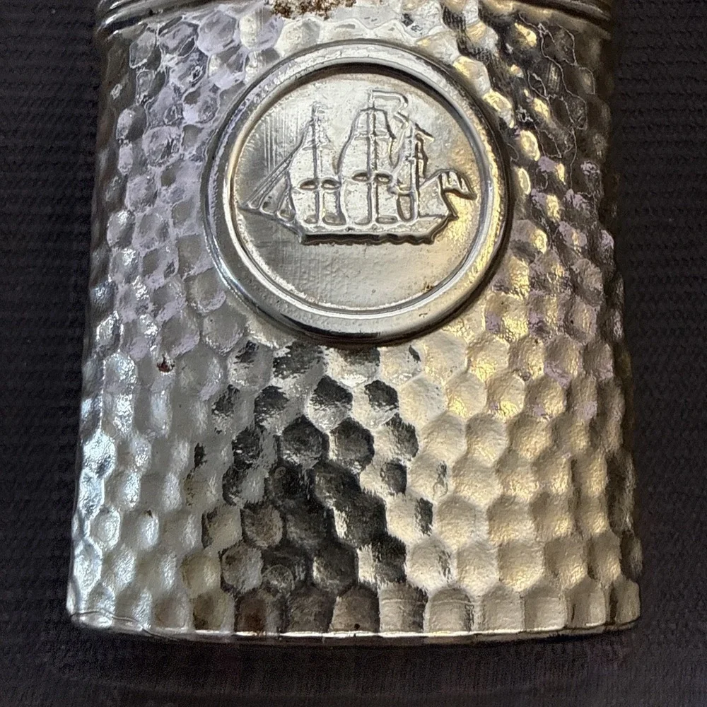 Vintage‎ Old Spice Admiral's Flask After Shave Cologne Empty Silver Bottle w/lid
